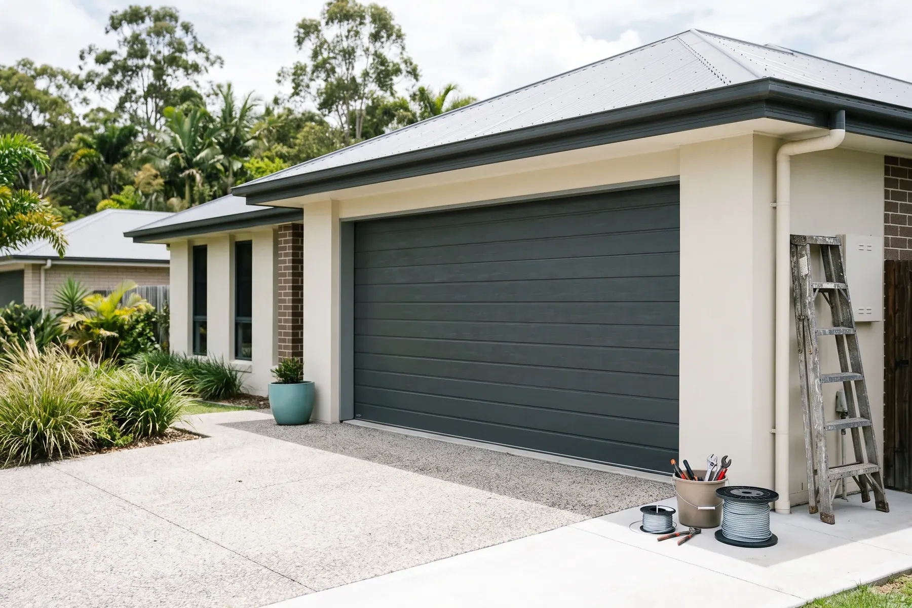 Residential garage setting representative of Mudgeeraba enquiries